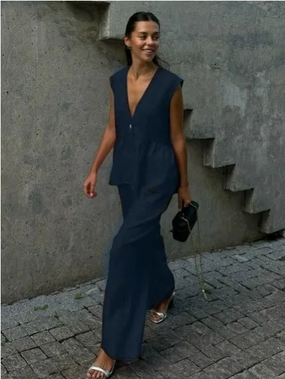 Classics Collection- Linen Cotton Vest Set