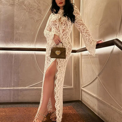 Vintage Lace Collection- Patchwork Slit Dress