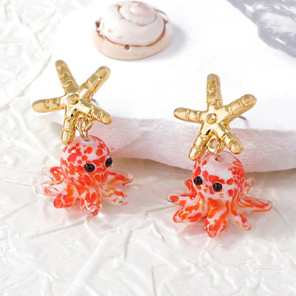 Goldfish Drop Earrings – Asymmetrical Resin Koi Design