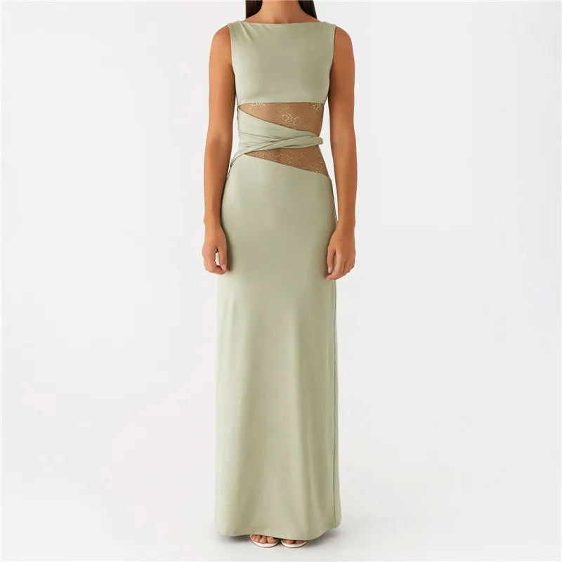 Vintage Lace Collection- Patchwork Classy Maxi Dress