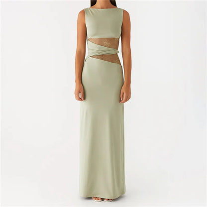 Vintage Lace Collection- Patchwork Classy Maxi Dress