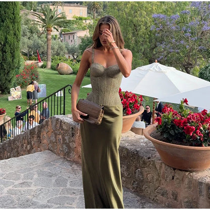 Classics Collection- Lace up Satin Set