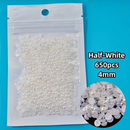 12-Grid Pearl Nail Rhinestones Kit