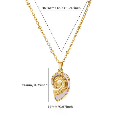 The Starfish & Shell Pendant Necklace – Trendy Stainless Steel Beach Jewelry