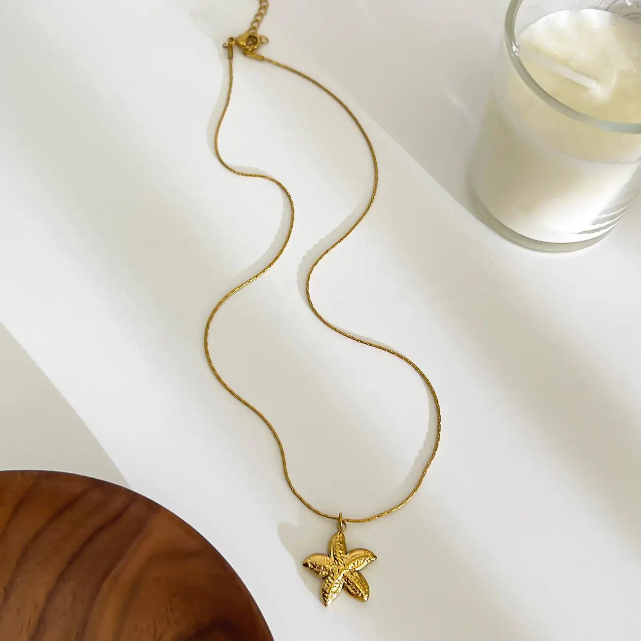 The Starfish & Shell Pendant Necklace – Trendy Stainless Steel Beach Jewelry