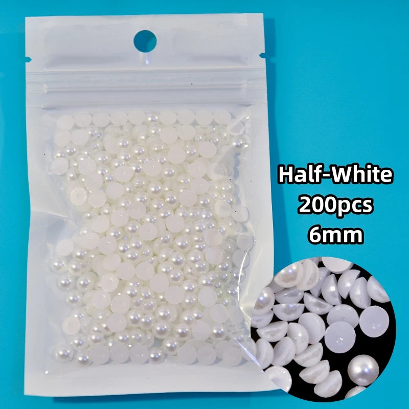 12-Grid Pearl Nail Rhinestones Kit