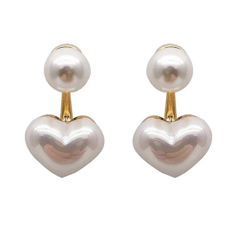 Pearl Heart Stud Earrings – Elegant Love Edition
