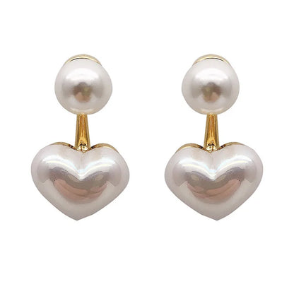 Pearl Heart Stud Earrings – Elegant Love Edition