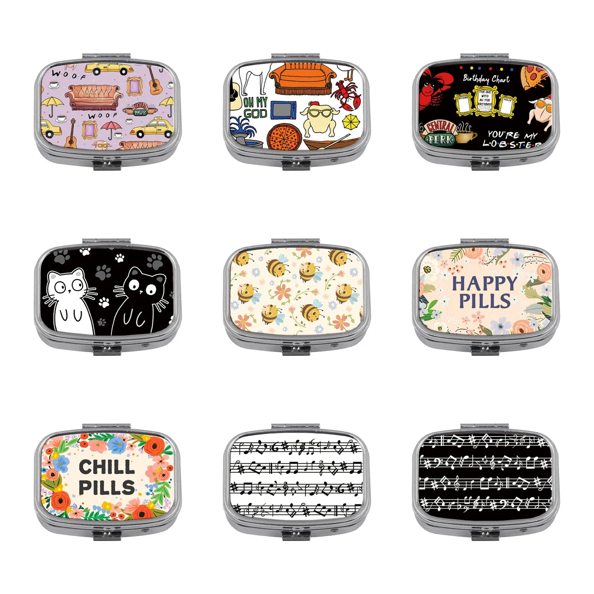 Friends TV Show Cartoon Portable Pill Box