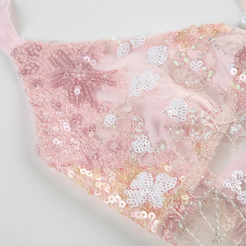 Vintage Lace Collection- Sequin Back Tie Top