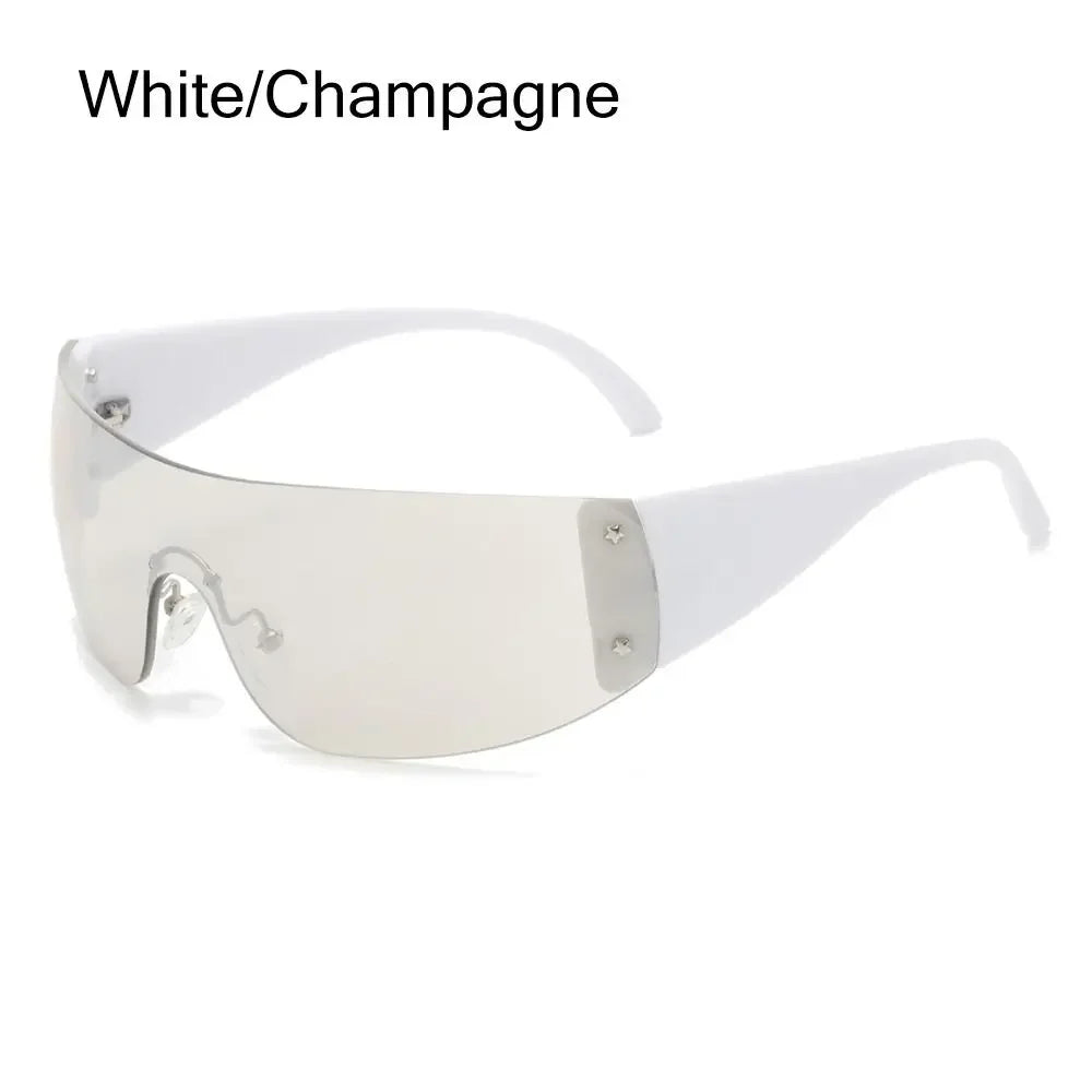 The Rimless Wrap-Around Shield Sunglasses