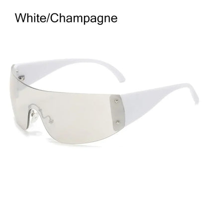 The Rimless Wrap-Around Shield Sunglasses