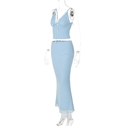 Vintage Lace Collection- Sweet Lace Tank Maxi Skirt Set