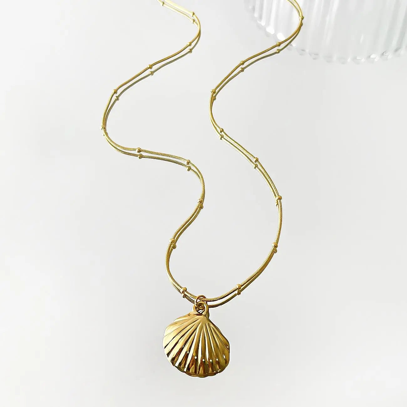 The Starfish & Shell Pendant Necklace – Trendy Stainless Steel Beach Jewelry