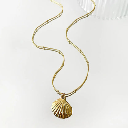 The Starfish & Shell Pendant Necklace – Trendy Stainless Steel Beach Jewelry