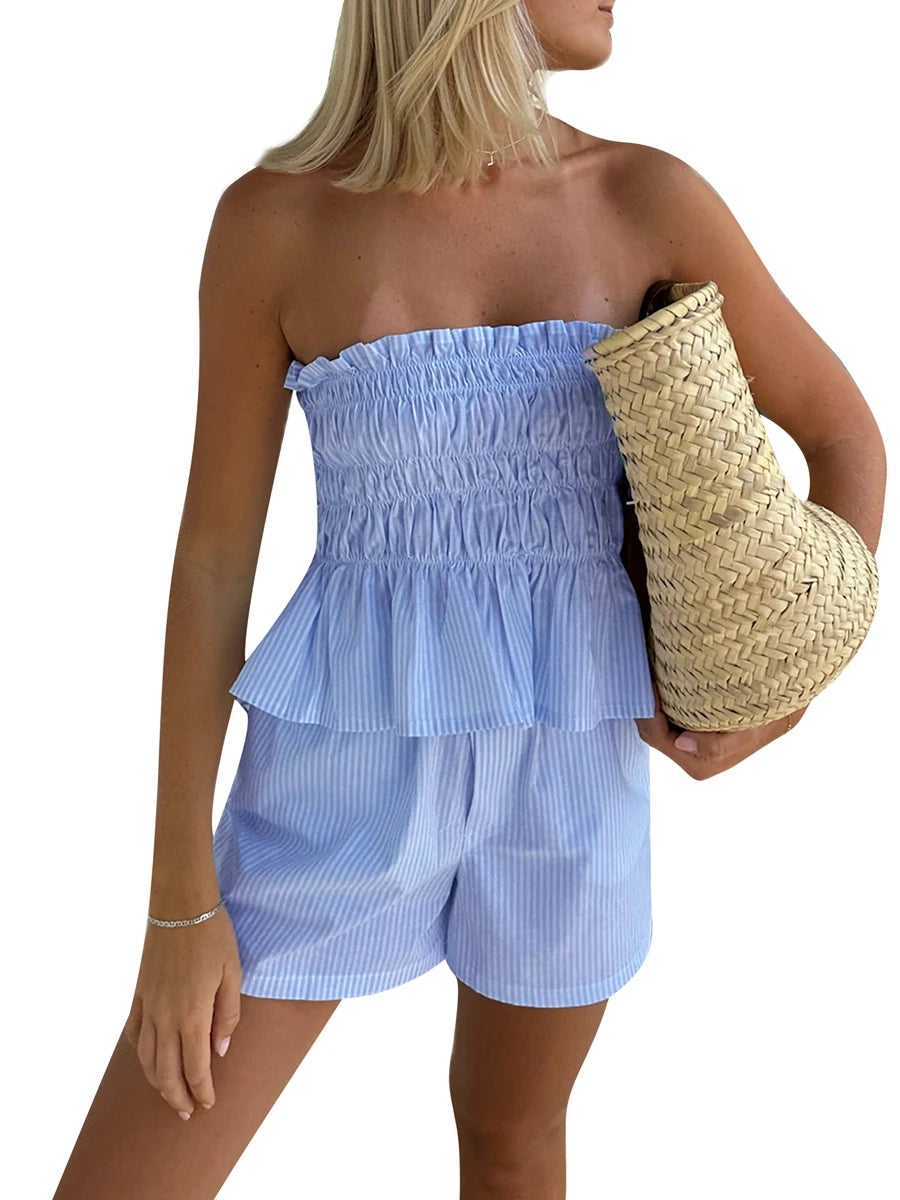 Look Good Feel Good Collection- Vintage Stripe 2-Peice Short Set