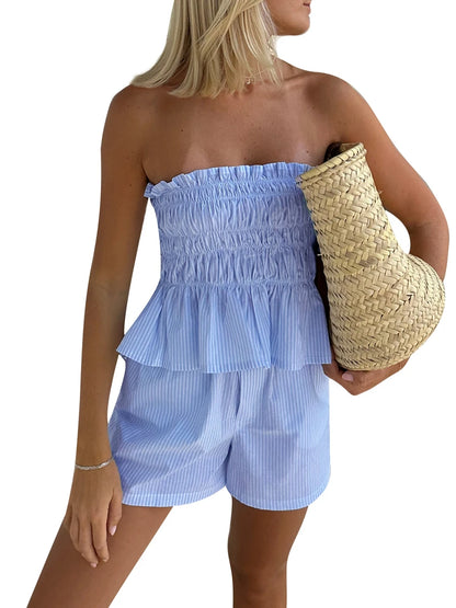 Look Good Feel Good Collection- Vintage Stripe 2-Peice Short Set