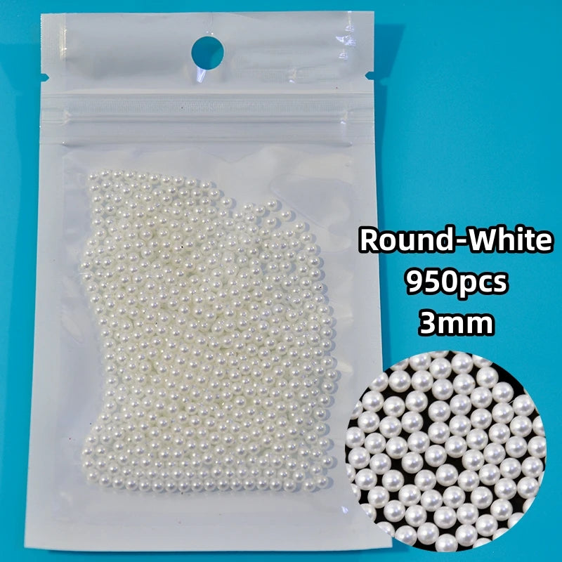 12-Grid Pearl Nail Rhinestones Kit