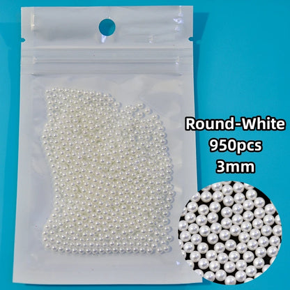 12-Grid Pearl Nail Rhinestones Kit