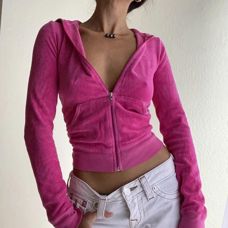 The Velvet Zip-Up Hoodie & Pants Set – Cozy Casual Loungewear