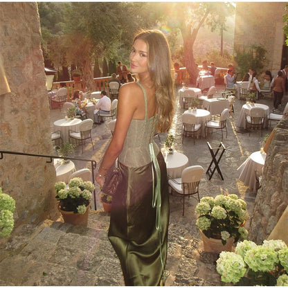 Classics Collection- Lace up Satin Set