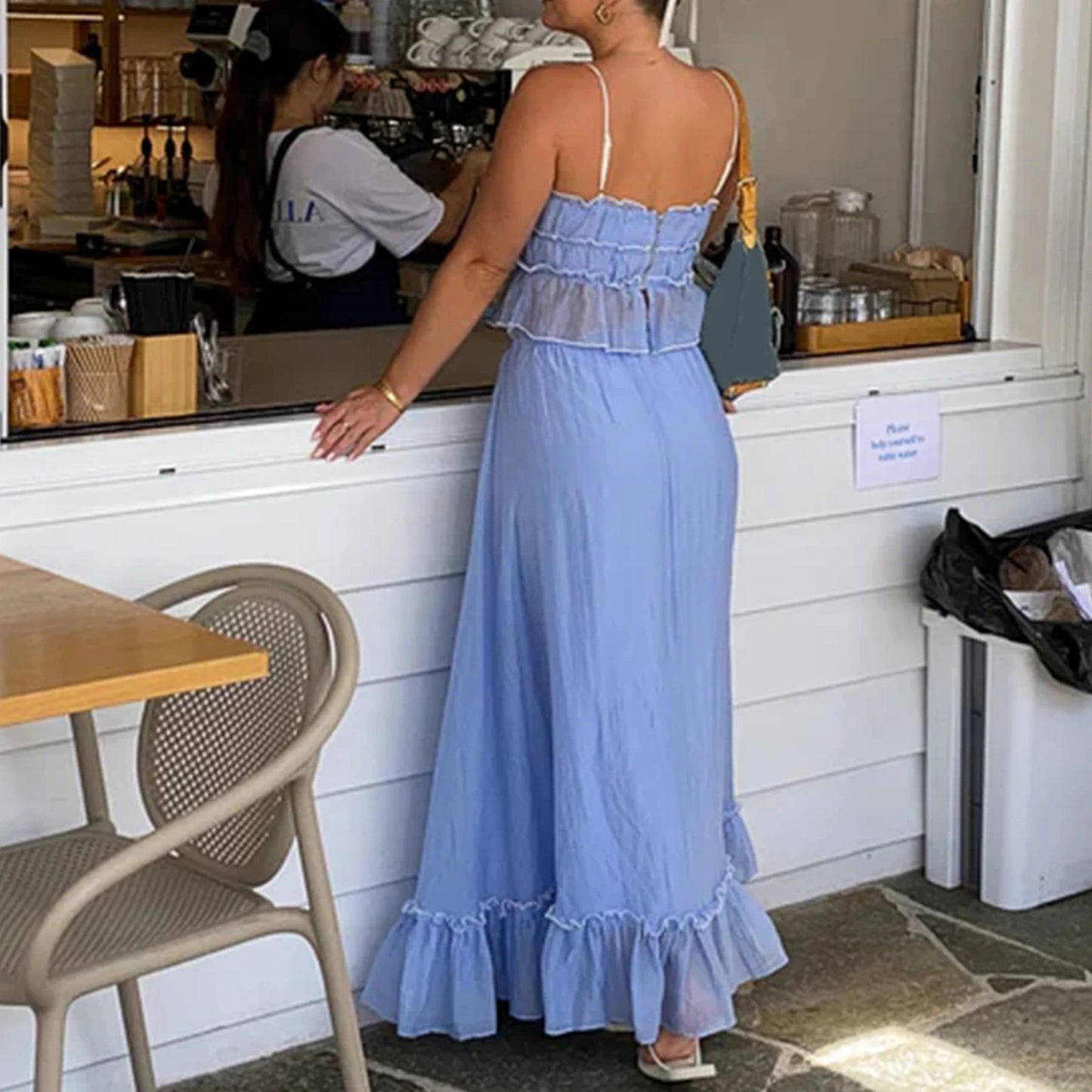 Boho Y2K Collection - Patchwork Tie Up Cami 2- Piece