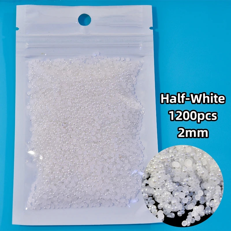 12-Grid Pearl Nail Rhinestones Kit