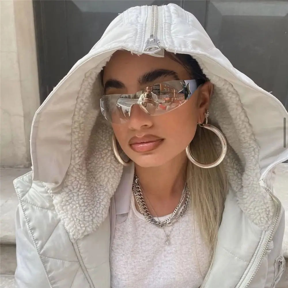 The Rimless Wrap-Around Shield Sunglasses