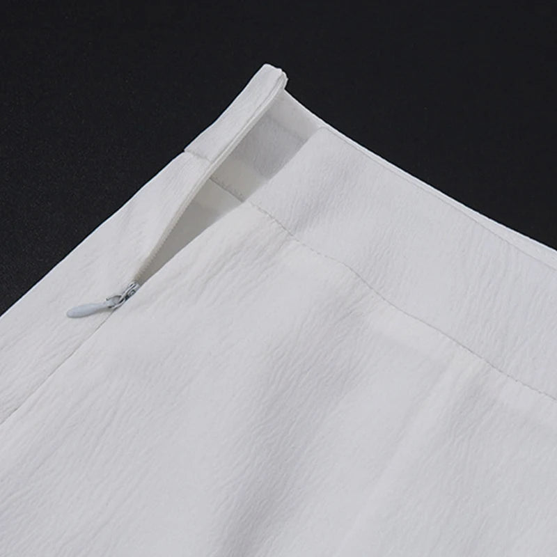 Classic Collection – Button-Up Halter Crop & Slit Maxi Skirt Set