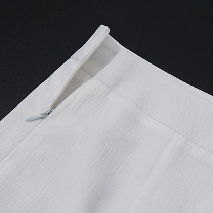 Classic Collection – Button-Up Halter Crop & Slit Maxi Skirt Set