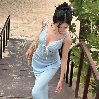 Vintage Lace Collection- Sweet Lace Tank Maxi Skirt Set