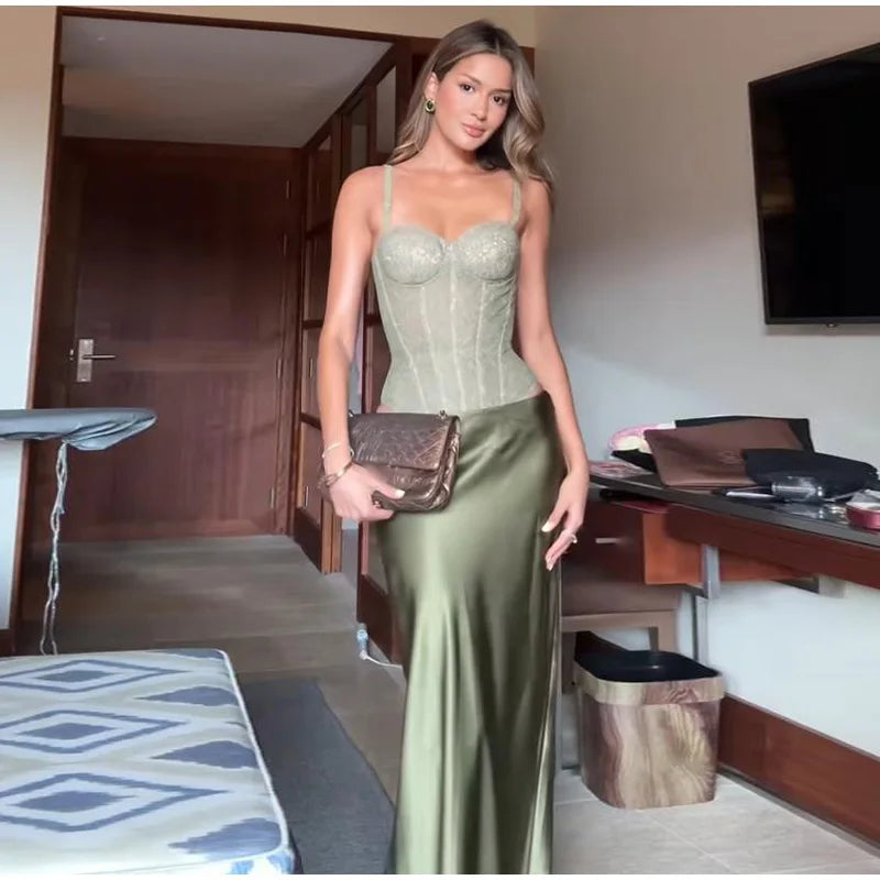 Classics Collection- Lace up Satin Set