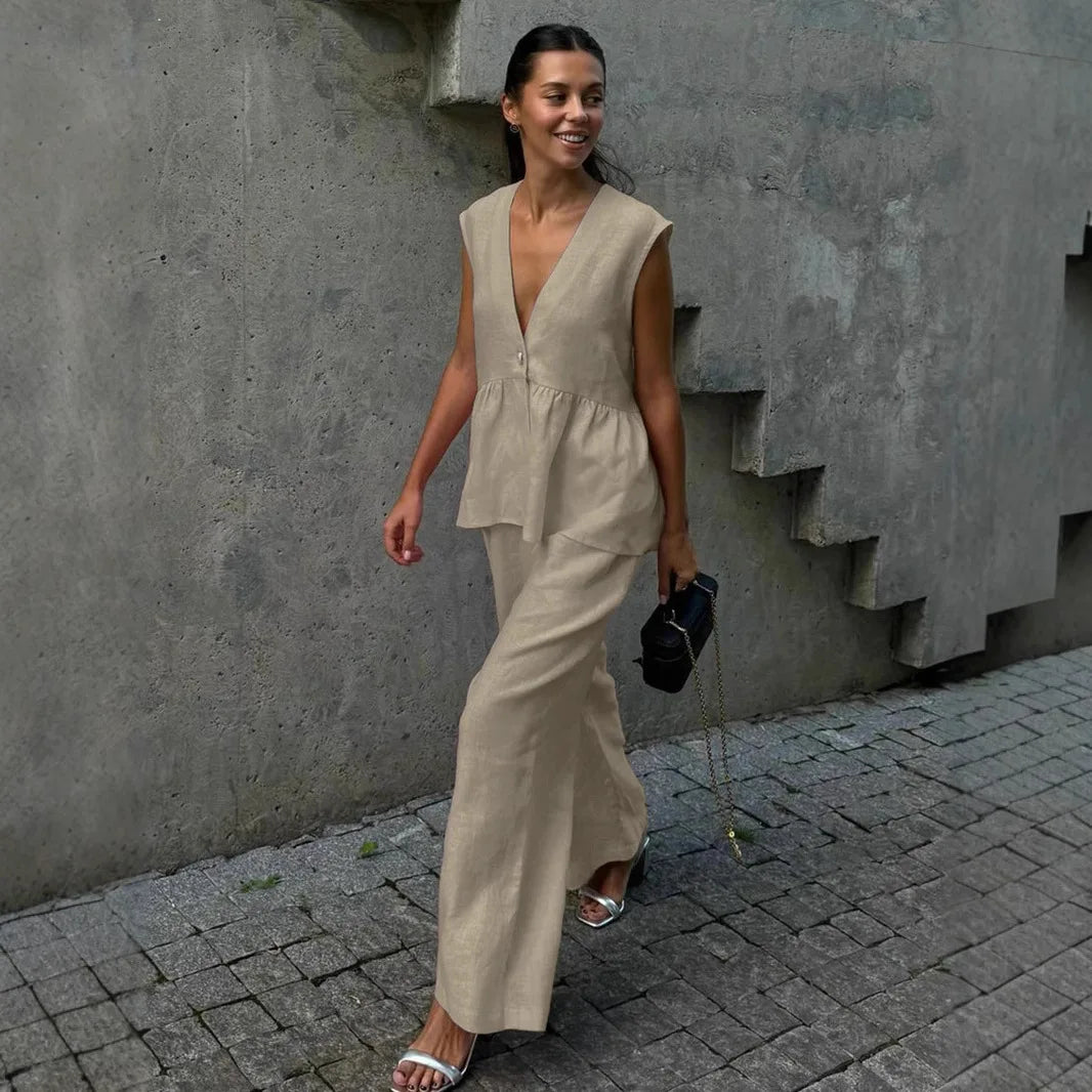 Classics Collection- Linen Cotton Vest Set