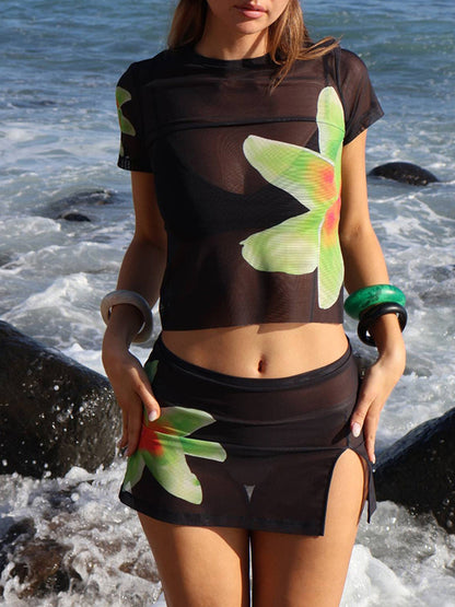 Boho Y2K Collection- Mesh Floral Set