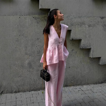 Classics Collection- Linen Cotton Vest Set