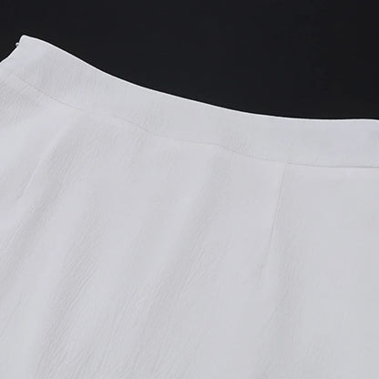 Classic Collection – Button-Up Halter Crop & Slit Maxi Skirt Set