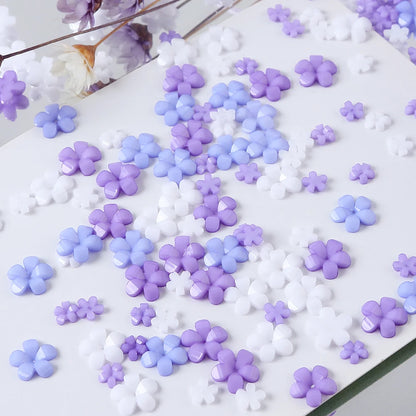 400pcs Acrylic Flower Nail Art Decorations – 3D Resin Flower Charms for DIY Manicures