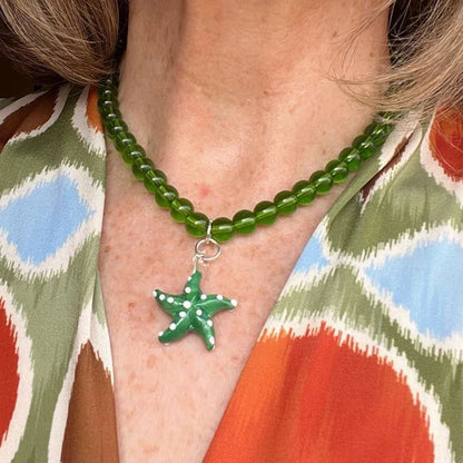 Glazed Fish Pendant Necklace