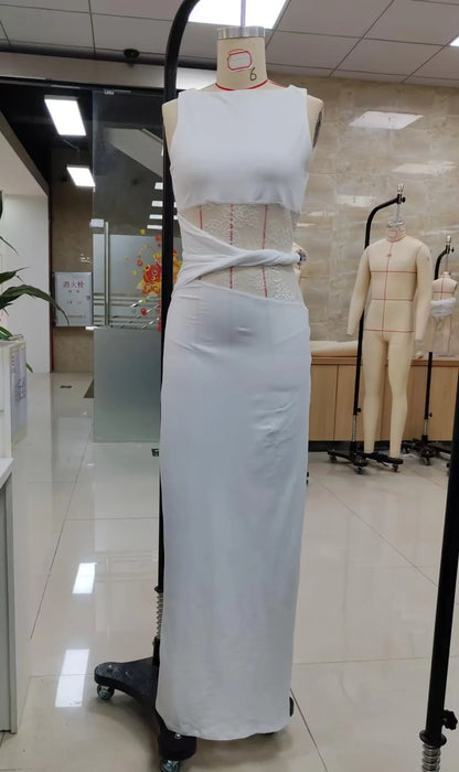 Vintage Lace Collection- Patchwork Classy Maxi Dress