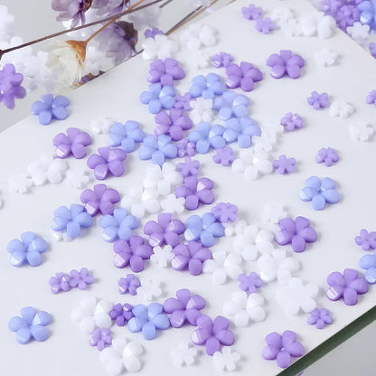 400pcs Acrylic Flower Nail Art Decorations – 3D Resin Flower Charms for DIY Manicures