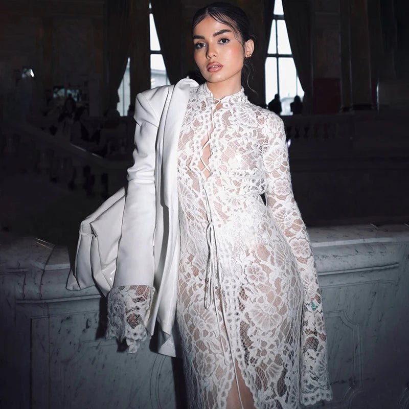 Vintage Lace Collection- Patchwork Slit Dress