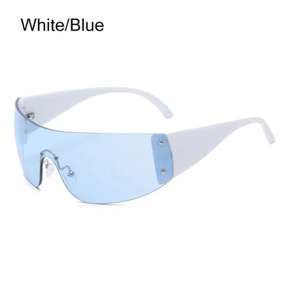 The Rimless Wrap-Around Shield Sunglasses