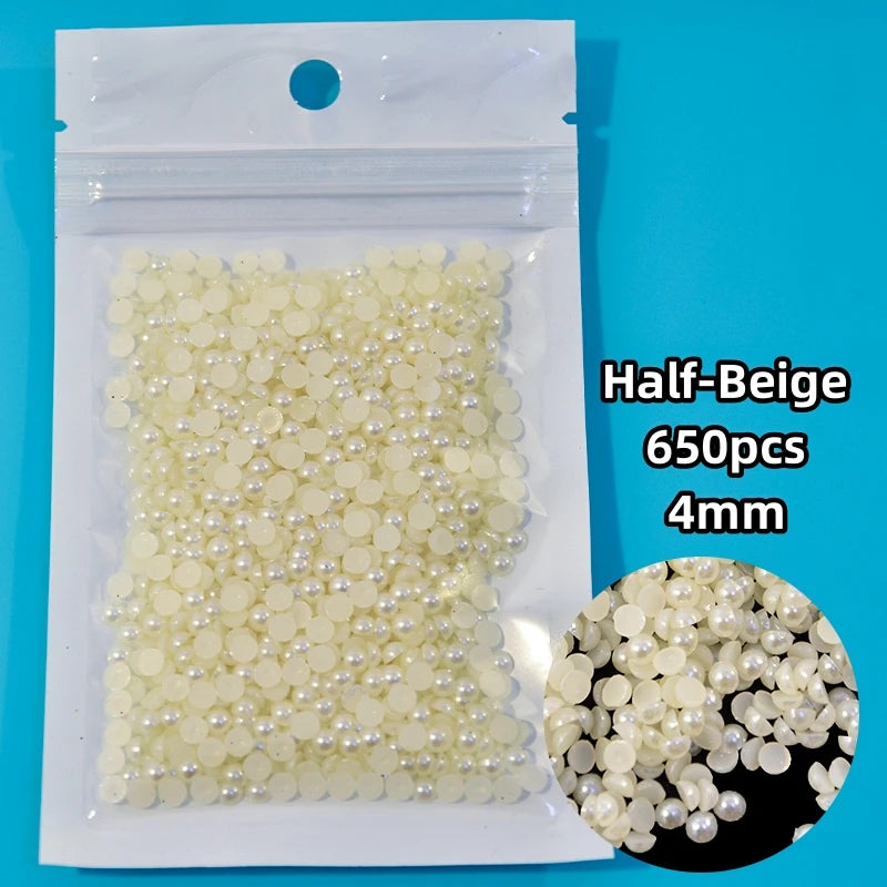 12-Grid Pearl Nail Rhinestones Kit