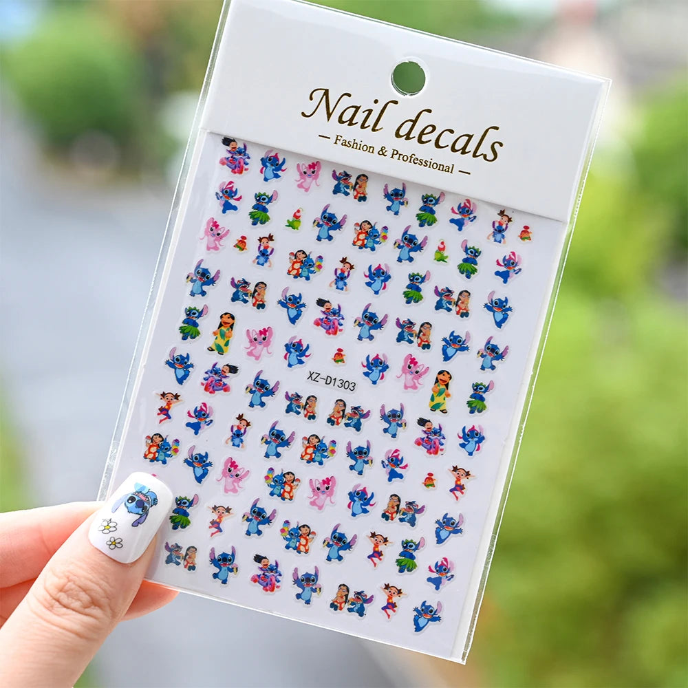 3D Cartoon Hello Kitty Nail Art Stickers – Laser Decals for Perfect Manicures