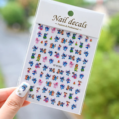 3D Cartoon Hello Kitty Nail Art Stickers – Laser Decals for Perfect Manicures