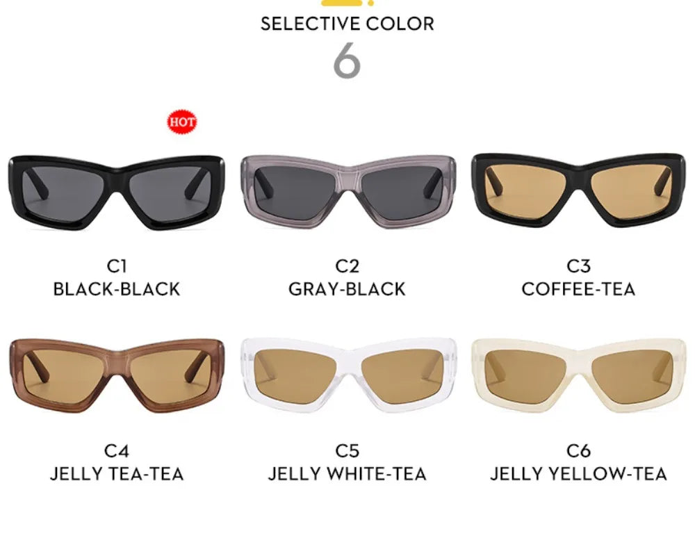 Y2K Grunge Collection- Rimless Wrap-Around Sunglasses