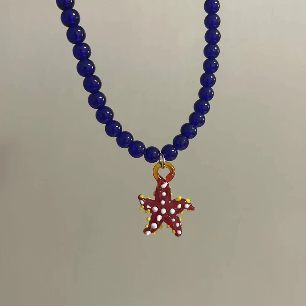 Glazed Fish Pendant Necklace