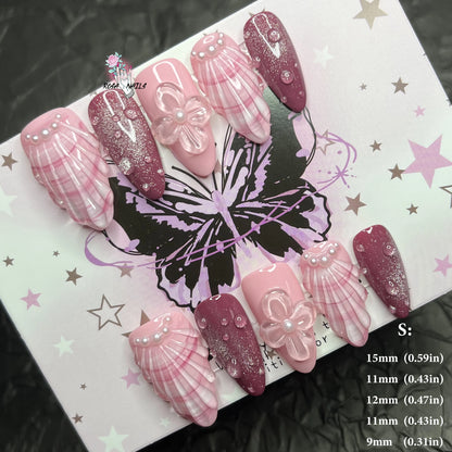 Strawberry Matcha Press-On Nails