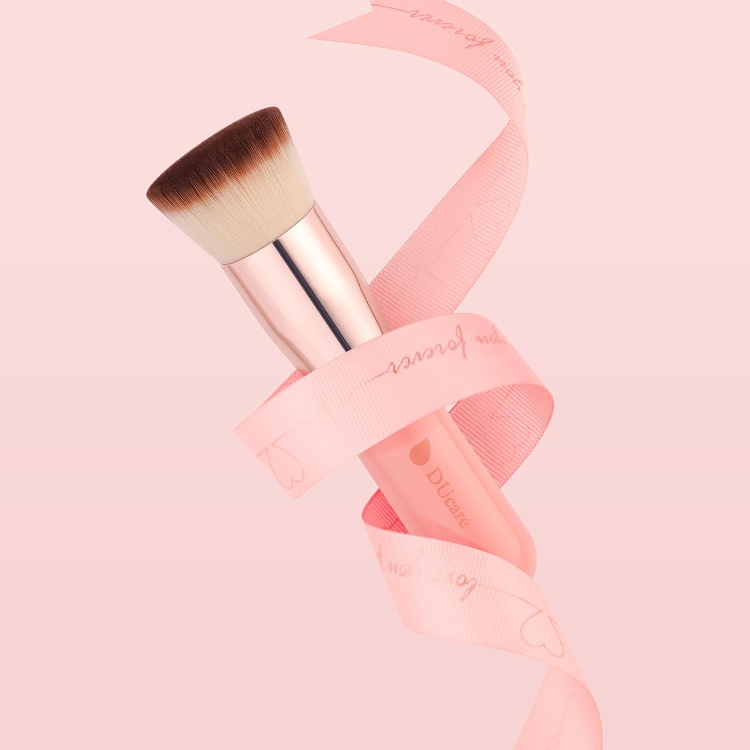 Flat Top Kabuki Foundation Brush - Premium Makeup Brush for Liquid, Cream, and Powder - Buffing, Blending, and Face,Pink