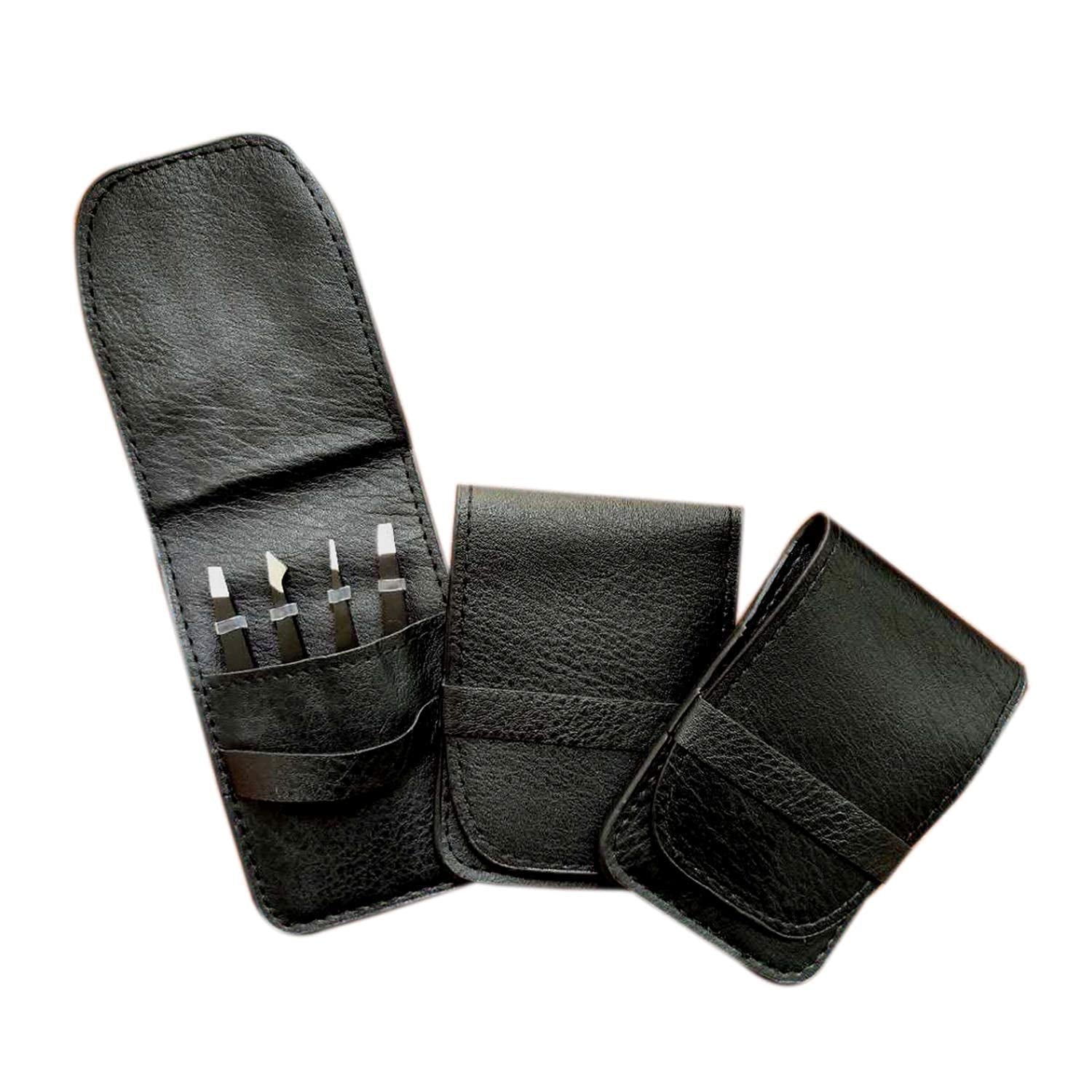 [4+1 Pieces] Tweezers Set with Travel Case, Great Precision Upgrade Professional Anti-Rust Alloy Tweezers for Women & Men, Multi-Purpose as Eyebrows Facial Hair Ingrown Hair Removal